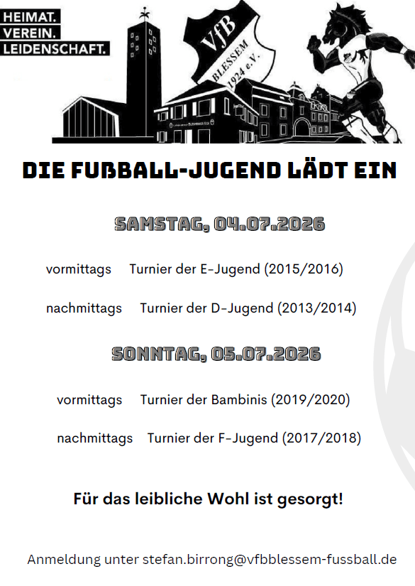 Jugend – Allgemein: Jugendturnier am 04./05.07.2026