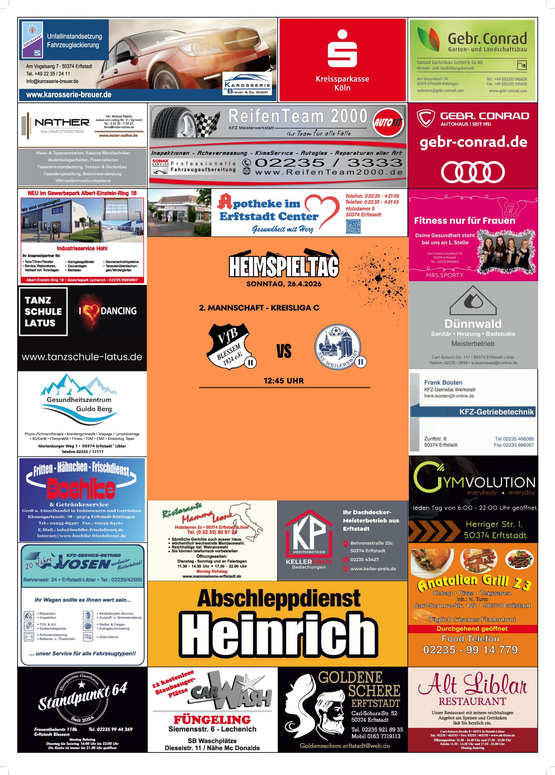 Senioren: Heimspieltag am 26.04.2026